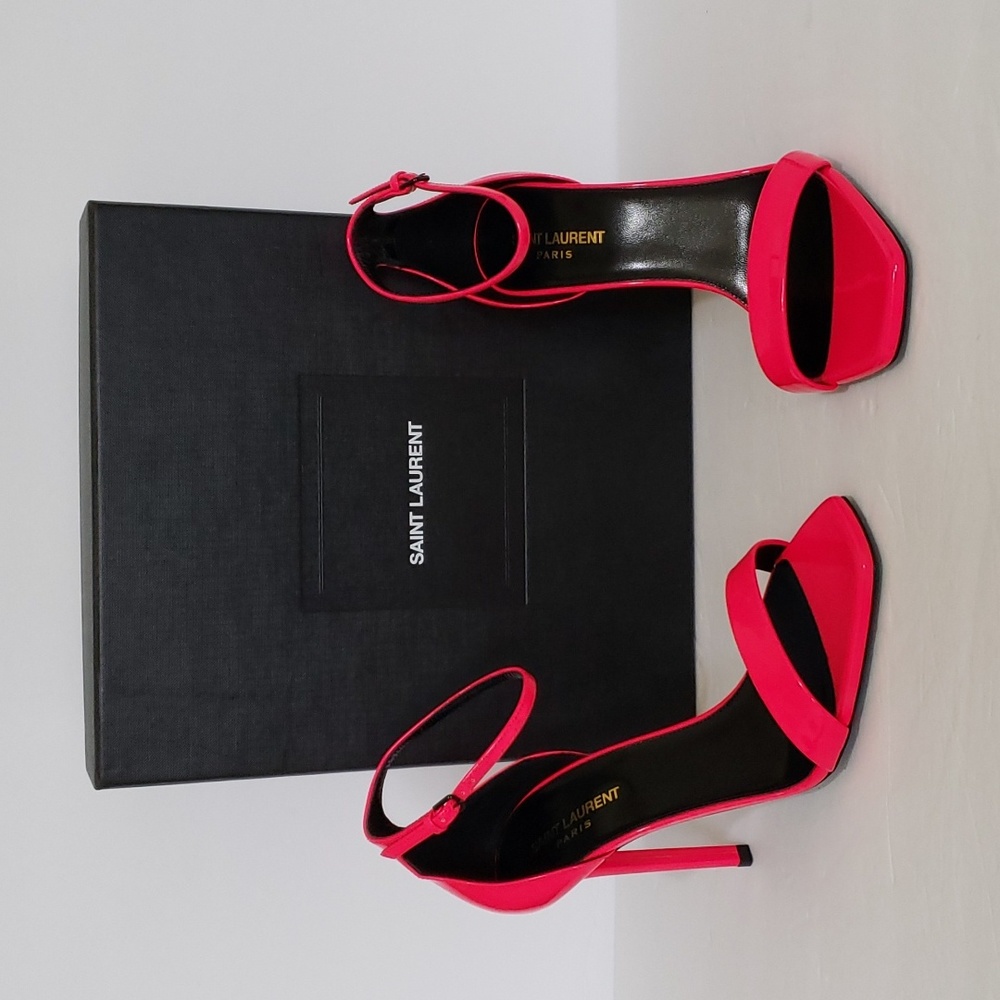 Saint Laurent Amber Neon Leather Sandals